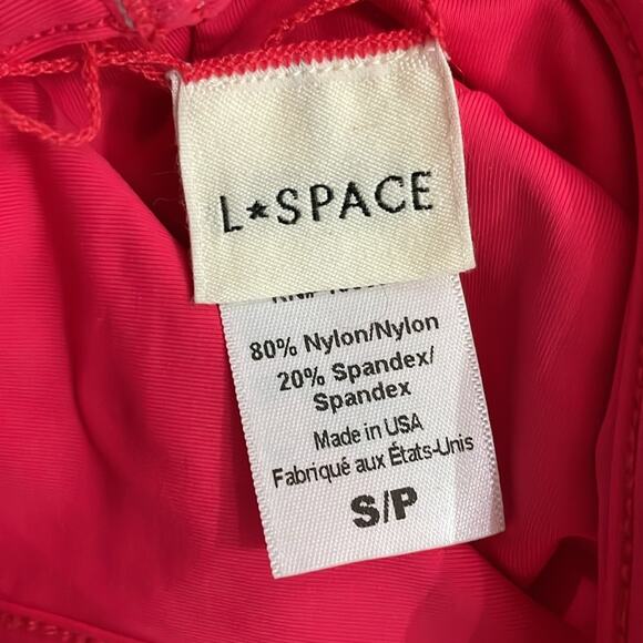 L Space One Piece Swimsuit in Hot Cherry Pink Size Small New - Picture 6 of 8